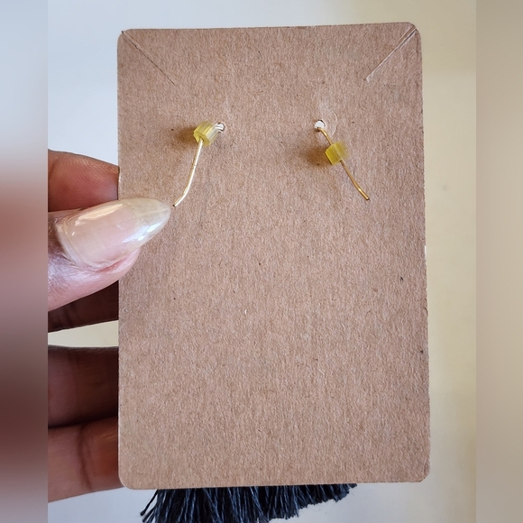 Handcrafted Blue and Gold Beaded Tassel Earrings - Picture 2 of 11